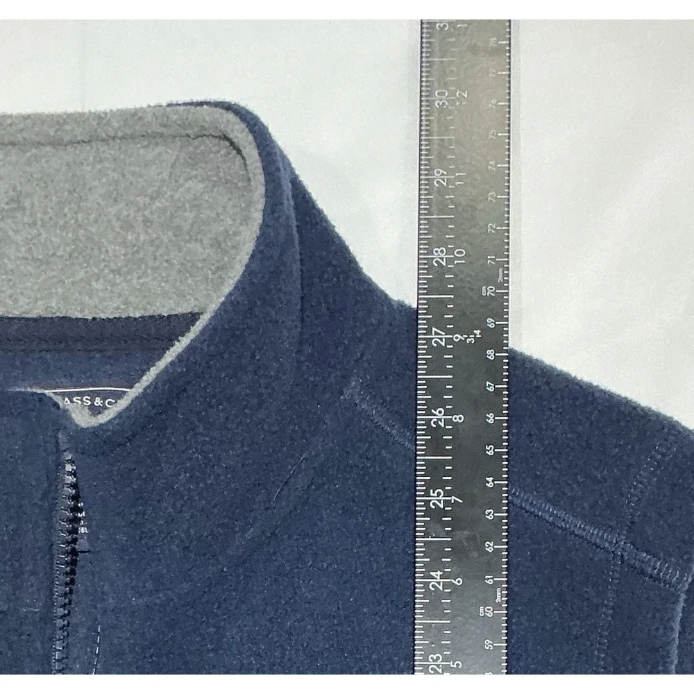 GH Bass Fleece Vest Mens Medium Navy Blue Full Zip Casual Outdoors Hiking